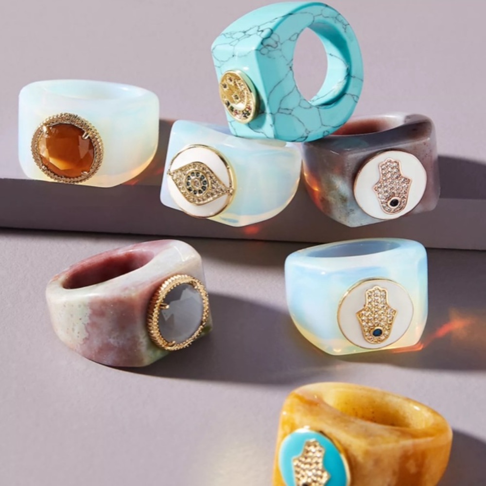 NEW! Anthropologie Mystical Evil Eye Ring Size 6 $48